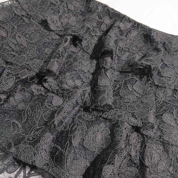 Sachin & Babi Black tiered lace mini skirt Designer XL measurements side-zip - Picture 4 of 13